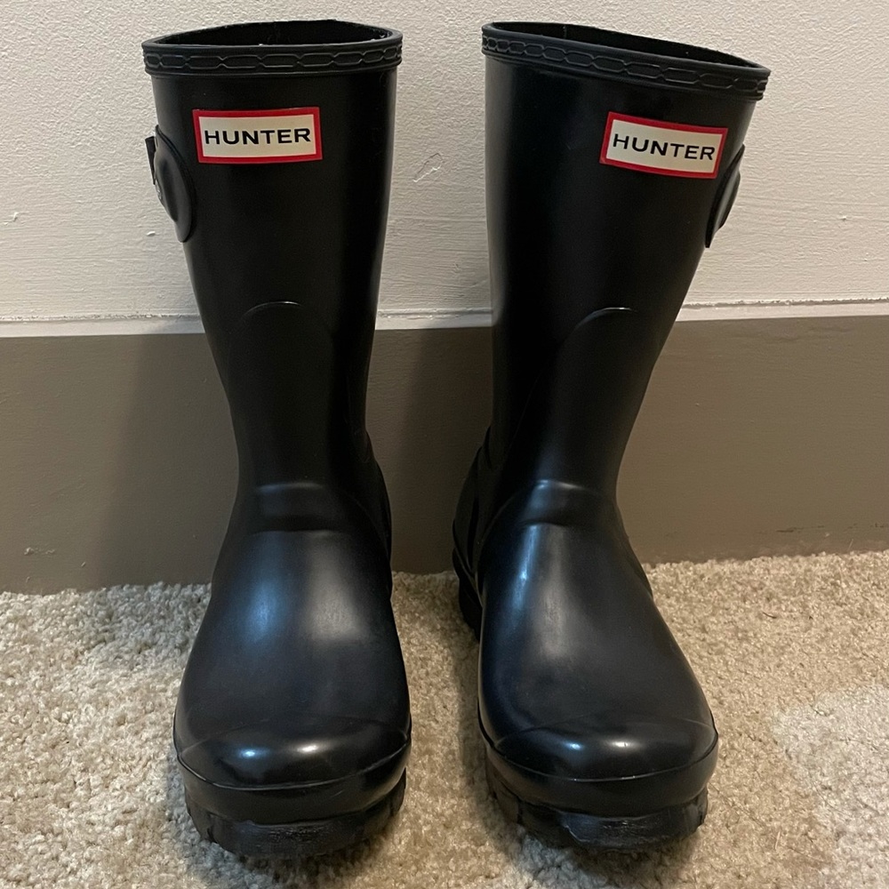 Matte Navy Hunter Rainboots Original Short